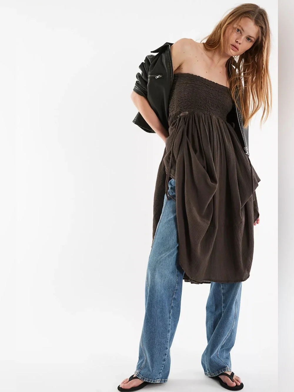FREE PEOPLE PRAIRIE CONVERTIBLE SKIRT BROWN WOMENS MEDIUM
